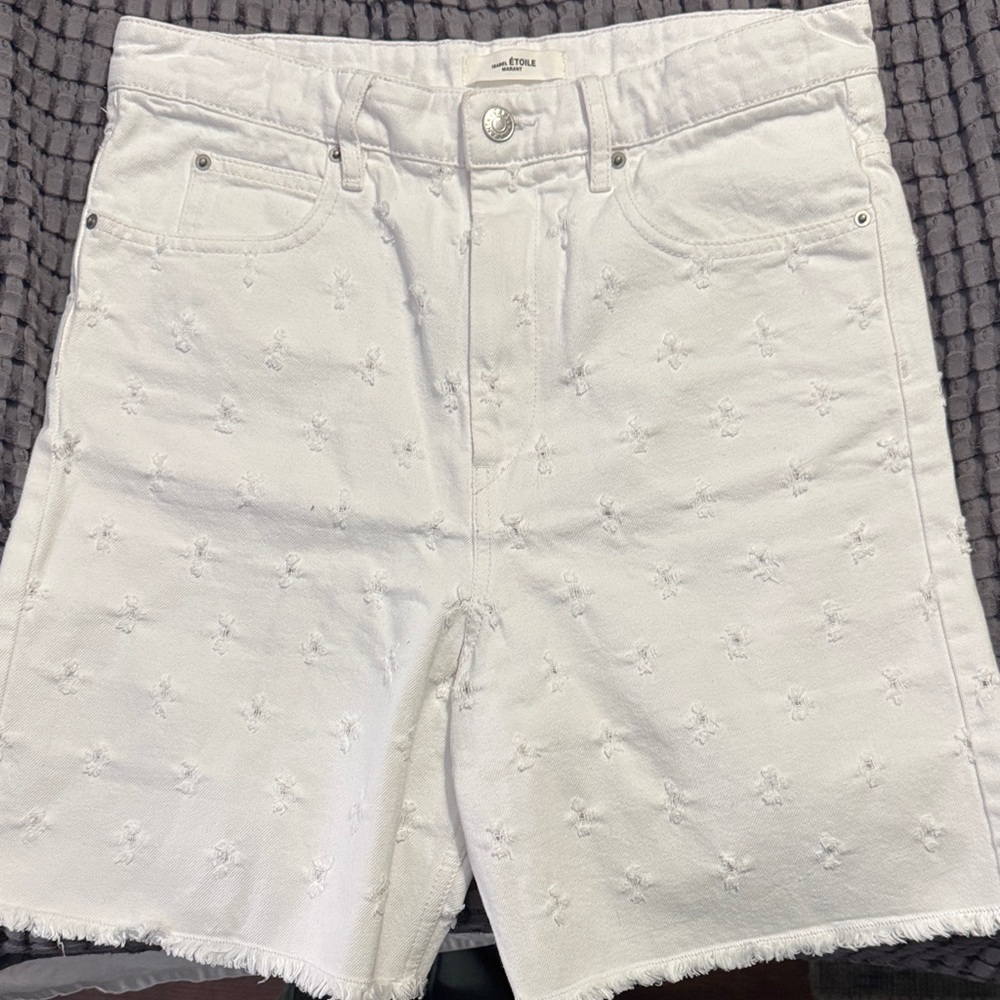 Isabel Marant white distressed shorts - Picture 2 of 12